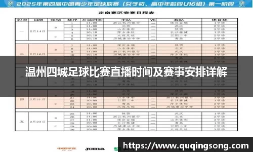 温州四城足球比赛直播时间及赛事安排详解